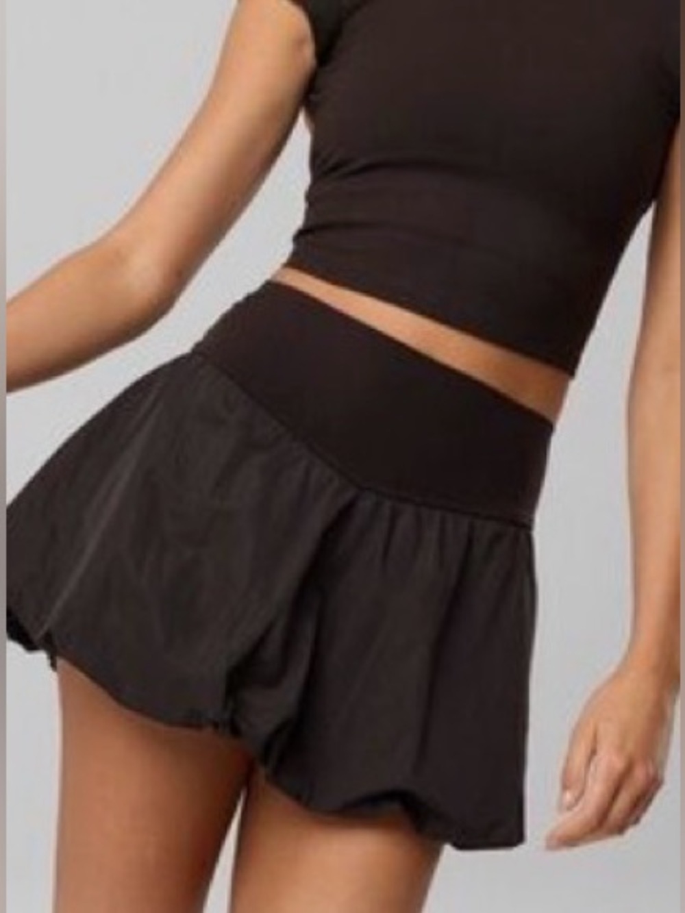 🌾 aerie Real Me Bubble Skirt / Skort - Black